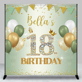 Lofaris Green Balloons Glitter Custom 18 Birthday Backdrop